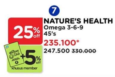 Promo Harga Natures Health Omega 3-6-9 45 pcs - Watsons