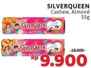 Promo Harga Silver Queen Chocolate Cashew, Almonds 58 gr - Alfamidi