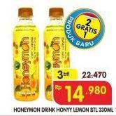 Promo Harga HONEYMON Honey Lemon Drink per 3 botol 330 ml - Superindo