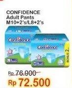 Promo Harga Confidence Adult Diapers Pants M10+2, L8+2 10 pcs - Indomaret