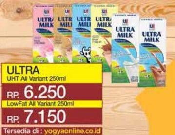 Promo Harga Ultra Milk Susu UHT All Variants 250 ml - Yogya