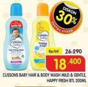 Promo Harga Cussons Baby Hair & Body Wash Mild Gentle, Happy Fresh 200 ml - Superindo