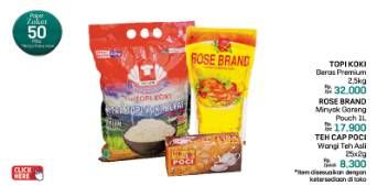 Topi Koki Beras/Rose Brand Minyak Goreng/Teh Cap Poci Teh Celup