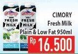 Promo Harga CIMORY Fresh Milk Low Fat, Plain 950 ml - Hypermart