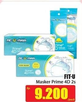 Promo Harga FIT-U-MASK Masker Prime 4D 2 pcs - Hari Hari