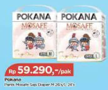 Promo Harga Pokana Mosafe Sap Diapers M26, L24 24 pcs - TIP TOP