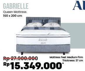 Alga Gabrielle Queen Mattress  Diskon 44%, Harga Promo Rp15.349.000, Harga Normal Rp27.900.000, Matress Feel Medium Firm
Thickness 37 cm