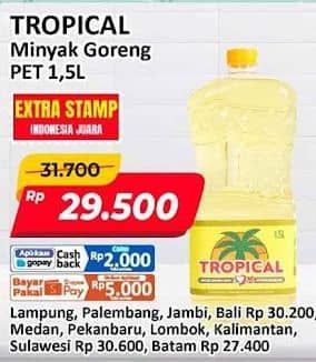 Promo Harga Tropical Minyak Goreng 1500 ml - Alfamart