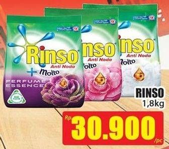 Promo Harga RINSO Molto Detergent Bubuk 1800 gr - Hari Hari