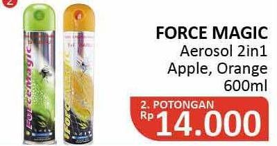 Promo Harga FORCE MAGIC Insektisida Spray Orange, Green Apple 600 ml - Alfamidi