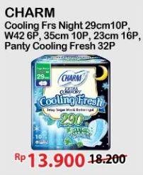 Promo Harga CHARM Cooling Fresh Night 29cm 10s, 42cm 6s, 35cm 8s, 23cm 16s, Panty Cooling Fresh 32s  - Alfamart