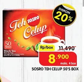 Promo Harga Sosro Teh Celup per 50 pcs 2 gr - Superindo