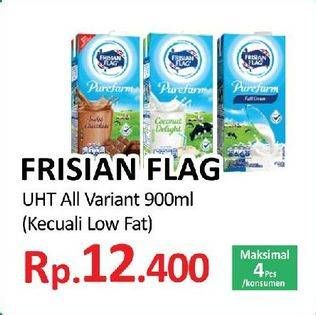 Promo Harga FRISIAN FLAG Susu UHT Purefarm Kecuali Low Fat 900 ml - Yogya