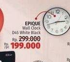 Promo Harga EPIQUE Jam Dinding Black 30x24  - LotteMart
