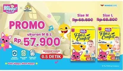 Promo Harga Baby Happy Baby Diapers Pants Fun & Comfort L30+2 32 pcs - Indomaret