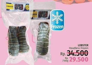 Promo Harga Lobster Headless Frozen per 100 gr - LotteMart