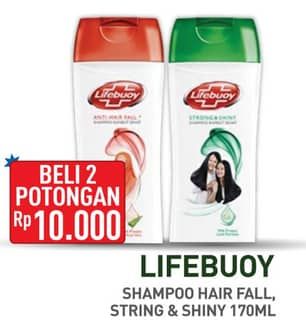 Promo Harga Lifebuoy Shampoo Anti Hair Fall, Strong Shiny 170 ml - Hypermart