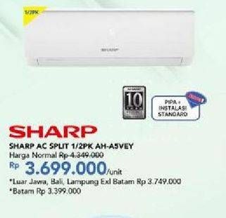 Promo Harga SHARP AH-A5VEY | AC 1/2PK  - Carrefour