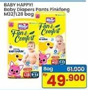 Promo Harga Baby Happy Baby Diapers Pants Fun & Comfort M32, L28 28 pcs - Indomaret
