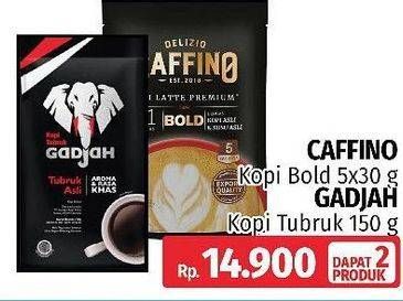 Promo Harga CAFFINO Kopi Latte 3 In 1/GADJAH Kopi Tubruk Asli 150gr  - LotteMart