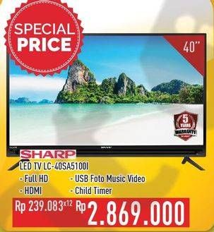 Promo Harga SHARP LC-40SA5100i Full HD LED TV 40"  - Hypermart