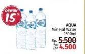 Promo Harga AQUA Air Mineral 1500 ml - LotteMart