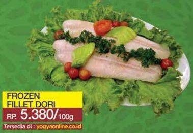 Promo Harga Frozen Ikan Fillet Dori per 100 gr - Yogya