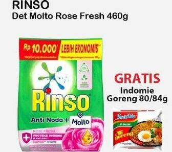 Promo Harga Rinso Anti Noda Deterjen Bubuk + Molto Pink Rose Fresh 460 gr - Alfamart