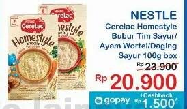 Promo Harga Nestle Cerelac Homestyle Bubur Tim Sayur, Ayam Wortel, Daging Sayur 100 gr - Indomaret