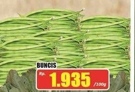 Promo Harga Buncis per 100 gr - Hari Hari