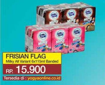 Promo Harga Frisian Flag Susu UHT Milky All Variants 115 ml - Yogya