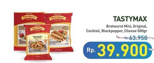 Promo Harga Tastymax Bratwurst Mini, Original, Cocktail, Blackpapper, Chesee 500 gr - Hypermart