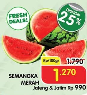 Promo Harga Semangka Merah per 100 gr - Superindo