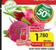 Promo Harga Buah Naga Merah Lokal per 100 gr - Superindo