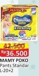 Promo Harga Mamy Poko Pants Xtra Kering L20+2 22 pcs - Alfamart