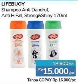 Promo Harga LIFEBUOY Shampoo Anti Dandruff, Anti Hair Fall, Strong Shiny 170 ml - Alfamidi