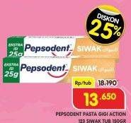 Promo Harga Pepsodent Pasta Gigi Action 123 Siwak 110 gr - Superindo