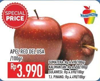 Promo Harga Apel Red Del USA per 100 gr - Hypermart