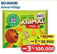 Promo Harga So Good Chicken Nugget Animal 400 gr - Hypermart