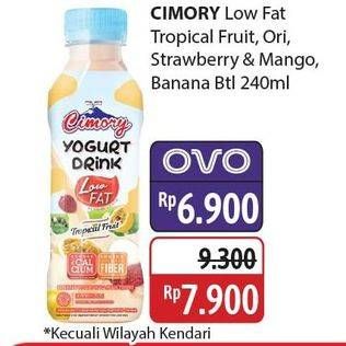 Promo Harga Cimory Yogurt Drink Low Fat Banana, Original, Strawberry Mango, Tropical Fruit 240 ml - Alfamidi