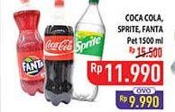 Promo Harga Coca Cola, Sprite, Fanta pet 1500ml  - Hypermart