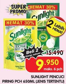 Promo Harga Sunlight Pencuci Piring 650 ml - Superindo