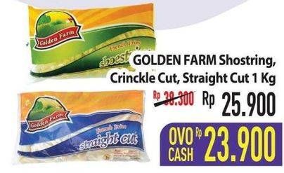 Promo Harga GOLDEN FARM French Fries Shoestring, Crinkle, Straight 1000 gr - Hypermart