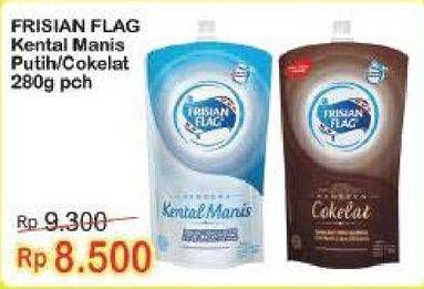 Promo Harga FRISIAN FLAG Susu Kental Manis Cokelat, Putih 280 gr - Indomaret