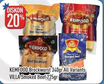 Promo Harga KEMFOOD Bockwurst/VILLA Smoked Beef  - Hypermart