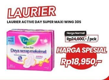 Promo Harga Laurier Active Day Super Maxi Wing 30 pcs - Carrefour