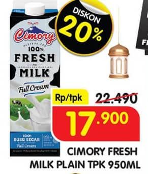 Promo Harga Cimory Fresh Milk Full Cream 950 ml - Superindo