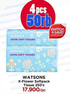 Promo Harga WATSONS X-Flower Facial Tissue 250 pcs - Watsons