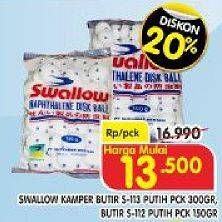 Promo Harga SWALLOW Naphthalene Disk Ball S-112, S-113 150 gr - Superindo