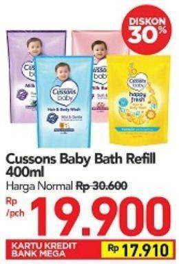 Promo Harga CUSSONS BABY Milk Bath 400 ml - Carrefour